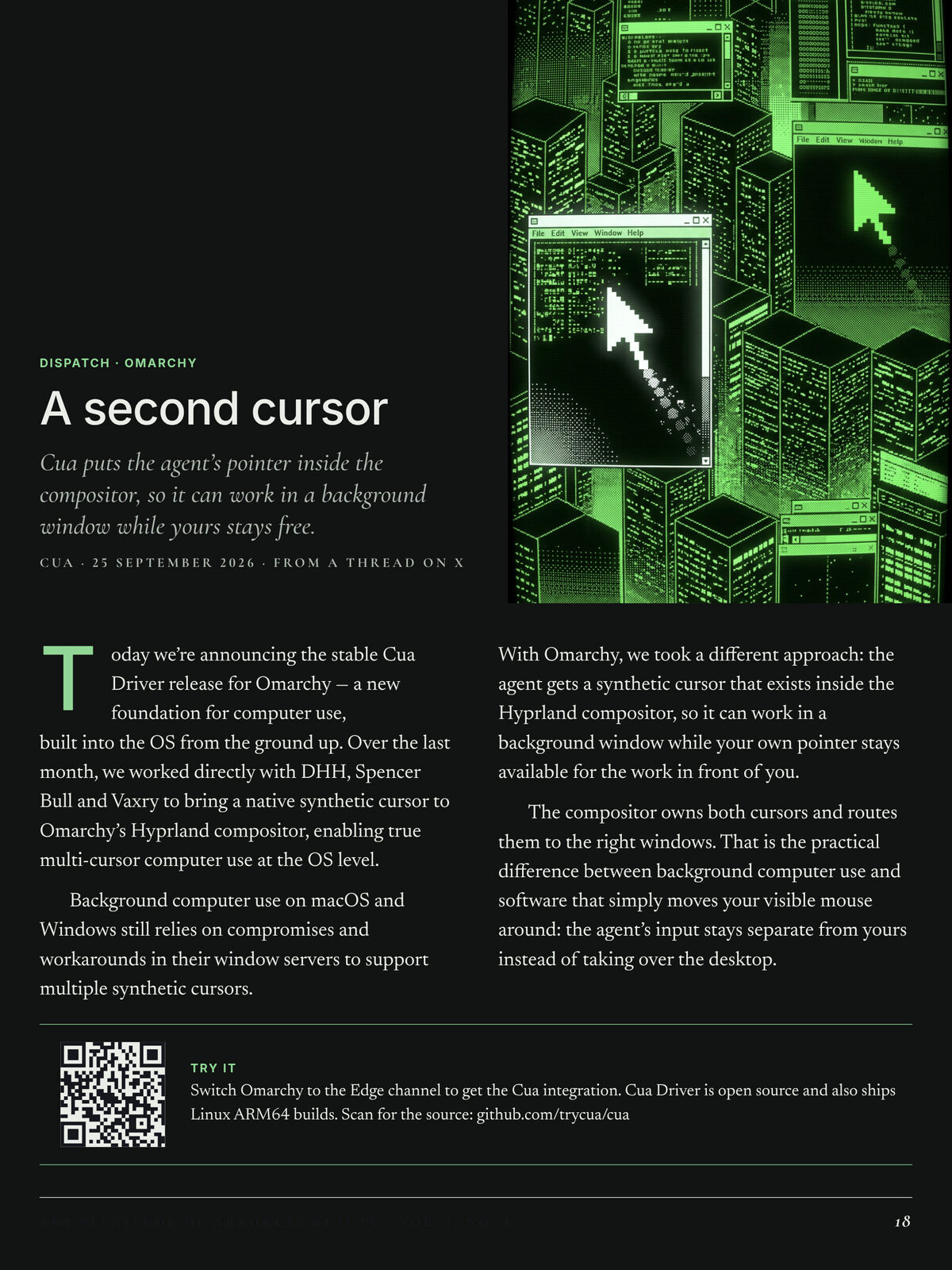 Cua: dithered pixel art